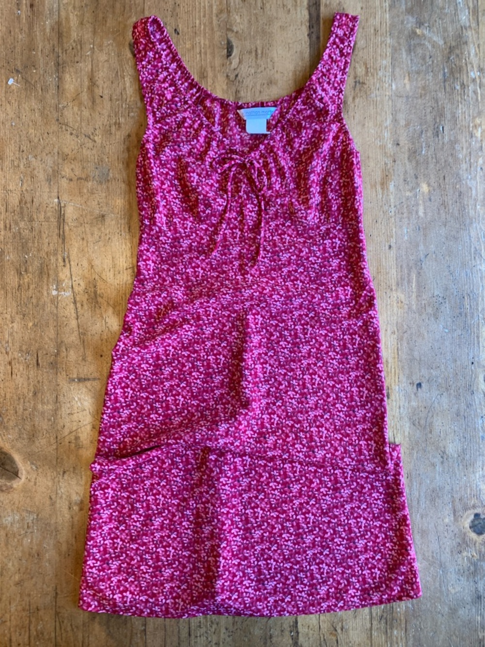 jonathan martin Vintage Pink Floral Tie-Front Dress